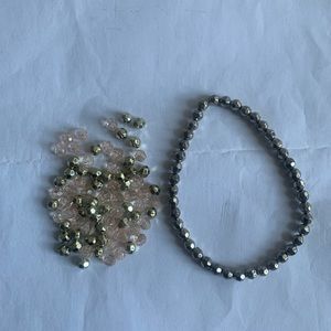 1 shiny small bead bracelet and beads bundle